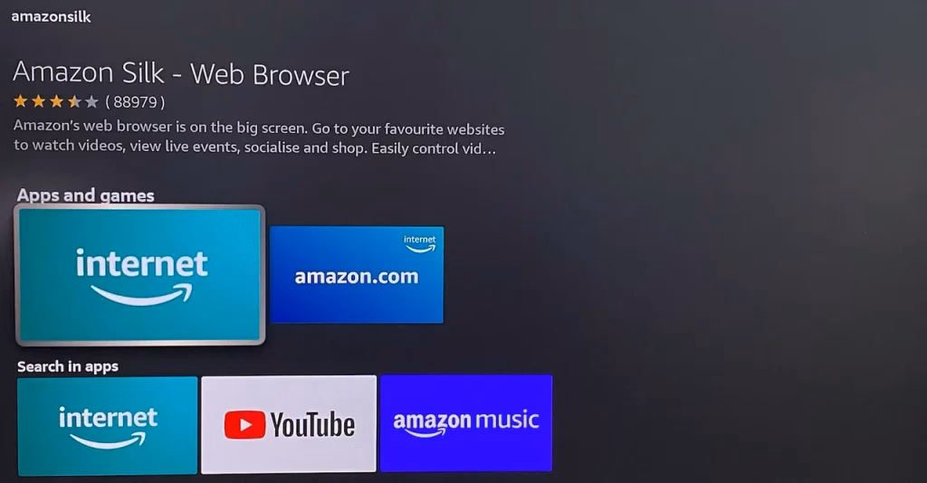 Amazon Silk on Fire TV Stick