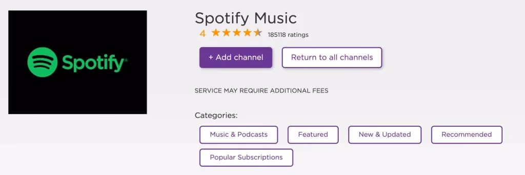 find Spotify for Roku