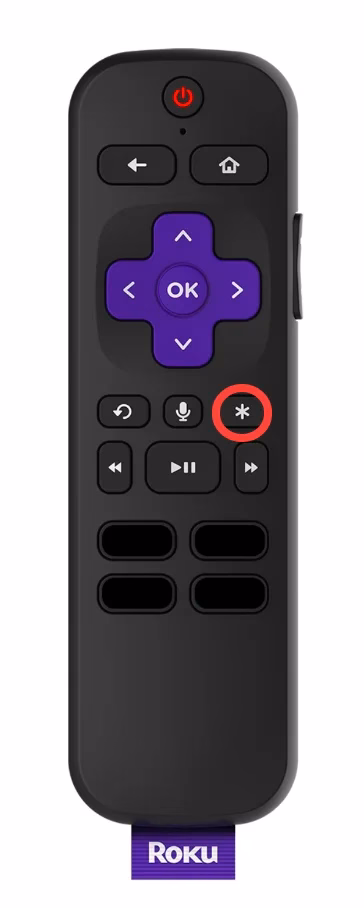press the star button on the Roku remote