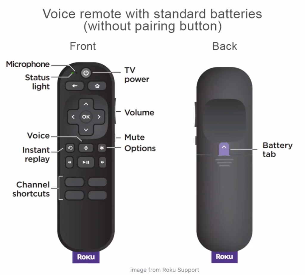 Roku Voice Remote without pairing button but with status light