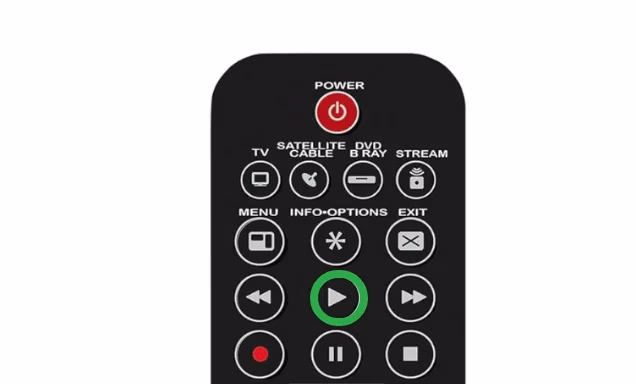 the Play button on Terk universal remote