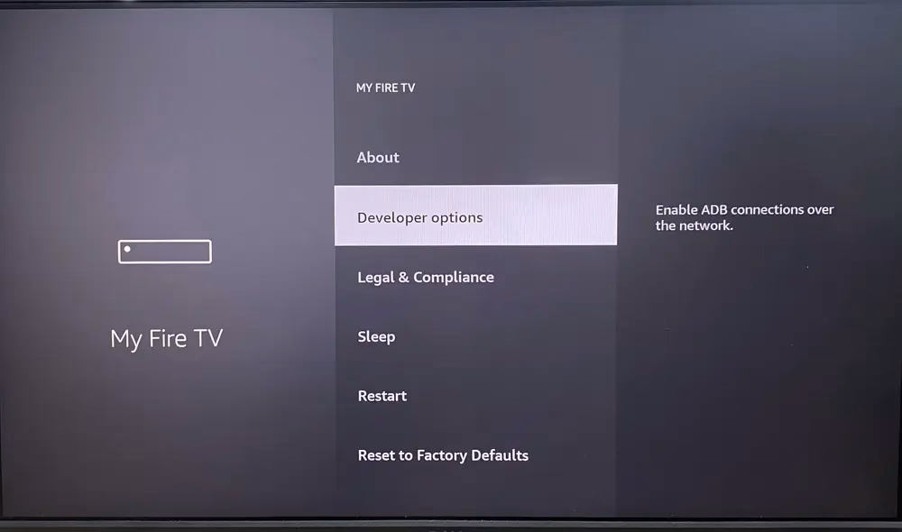 Developer options on FireStick