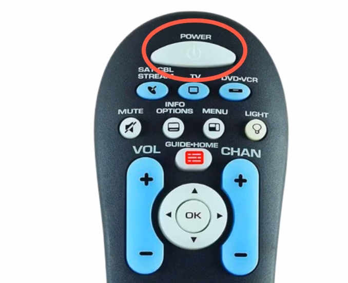 the power button on RCA universal remote