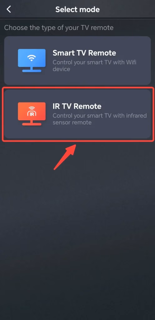 IR TV Remote Mode