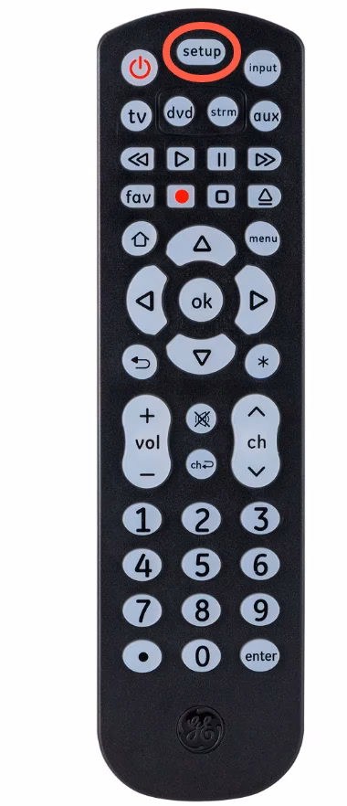 the setup button on the GE universal remote