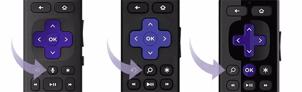 the voice button on the Roku voice remote