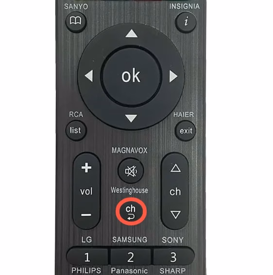 locate the button for Westinghouse TV