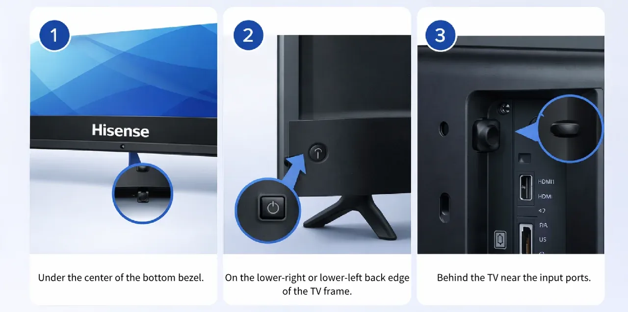 common Hisense TV manual button locations