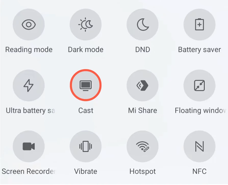 Cast on Xiaomi phone
