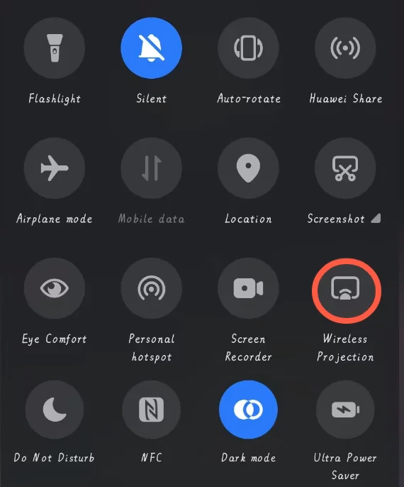 Wireless Projection on Huawei phone