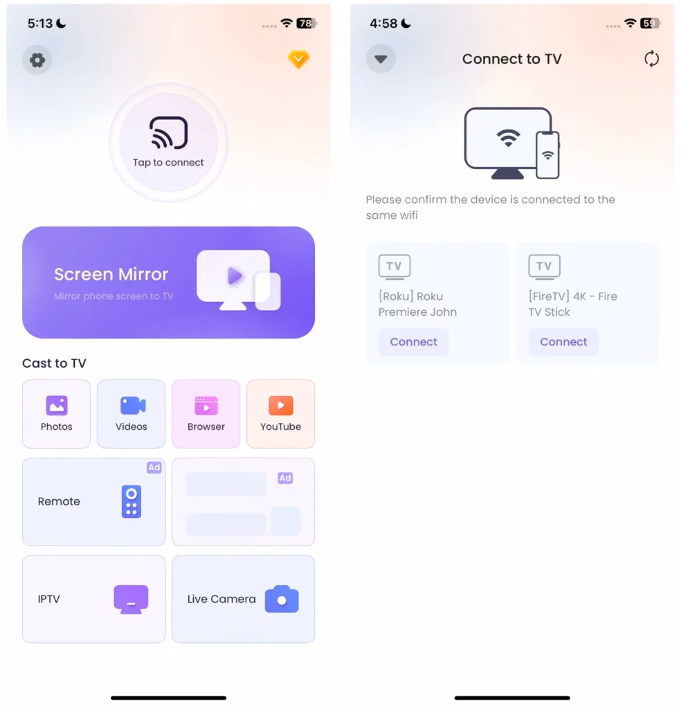 Screen Mirroring app