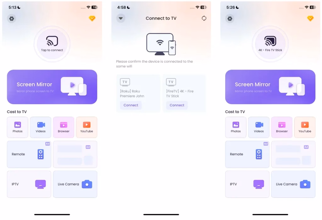 set up an iPhone screen mirror app